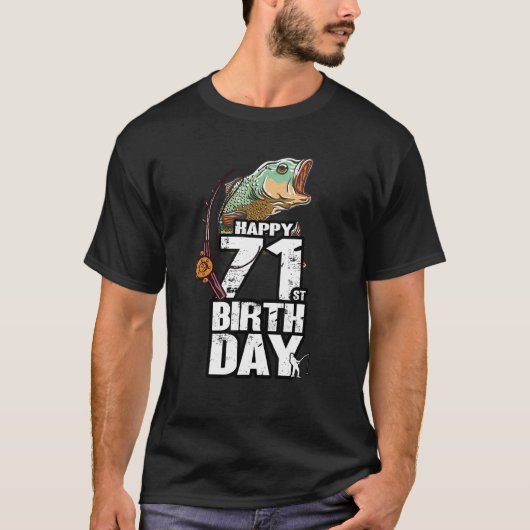 71歳魚釣り漁師アングラー71歳 Tシャツ (正面)