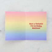 71番目の誕生日カラフル: Rainbow # 71,名前をカスタムする カード (内部)