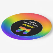 71番目の誕生日カラフル: Rainbow # 71,名前をカスタムする ペーパープレート (アングル)