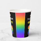 71番目の誕生日カラフル: Rainbow # 71,名前をカスタムする 紙コップ (左)