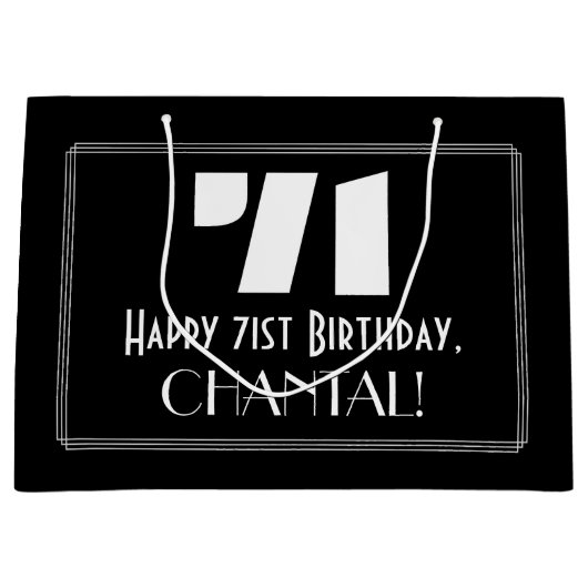 71番目の誕生日～インスパイアアールデコの外観"71" +名前 ラージペーパーバッグ (正面)