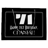 71番目の誕生日～インスパイアアールデコの外観"71" +名前 ラージペーパーバッグ (裏面)