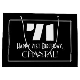 71番目の誕生日～インスパイアアールデコの外観"71" +名前 ラージペーパーバッグ