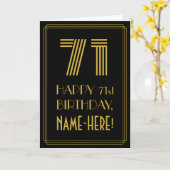 71番目の誕生日:インスパイアアールデコの検索「71」と名前 カード (黄色い花)