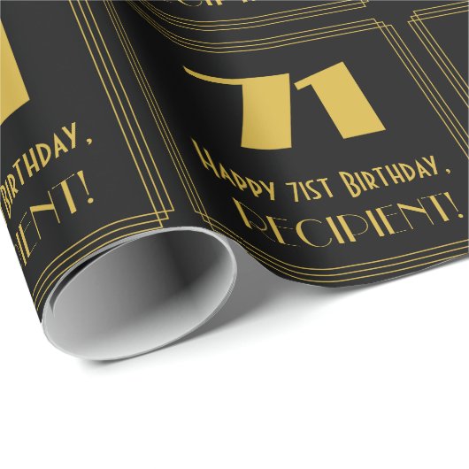 71番目の誕生日-インスパイアアールデコの検索「71」と名前 ラッピングペーパー (ロールコーナー)