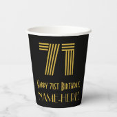 71番目の誕生日:インスパイアアールデコの検索「71」と名前 紙コップ (裏面)