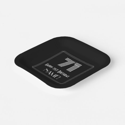 71番目の誕生日:インスパイアアールデコの検索「71」 +名前 ペーパープレート (傾斜あり)