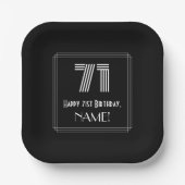 71番目の誕生日:インスパイアアールデコの検索「71」 +名前 ペーパープレート (正面)
