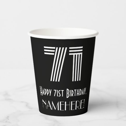 71番目の誕生日:インスパイアアールデコの検索「71」 +名前 紙コップ (裏面)