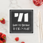 71番目の誕生日:インスパイアアールデコ検索"71" +名前 スタンダードランチョンナプキン (インサイチュ)