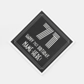 71番目の誕生日:インスパイアアールデコ検索"71" +名前 スタンダードランチョンナプキン (角)