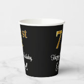 71番目の誕生日-エレガント豪華なフェイク金ゴールドルック# 紙コップ (左)