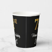 71番目の誕生日-エレガント豪華なフェイク金ゴールドルック# 紙コップ (右)