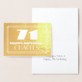 71番目の誕生日:名前+アールデコのインスパイア外観"71" 箔カード (ディスプレー)