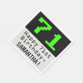 71番目の誕生日- Nerdy / オタク系のスタイル「71」と名前 スタンダードランチョンナプキン (角)