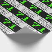 71番目の誕生日- Nerdy/オタク系のスタイル「71」と名前 ラッピングペーパー (角)