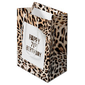 71誕生日ヒョウ毛皮プリント中抱き枕 ミディアムペーパーバッグ (正面アングル)