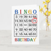 71誕生日ビンゴカード カード (黄色い花)