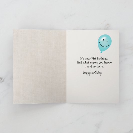 71誕生日風船とタビーキャット カード (内部)