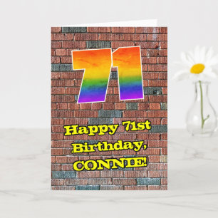 71誕生日:おもしろいグラフィティインスパイアレインボー71 カード
