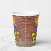 71誕生日:おもしろいグラフィティインスパイアレインボー71 紙コップ (右)