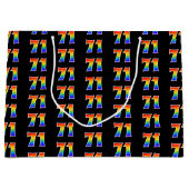 71誕生日:おもしろいレインボーイベント第71パターン ラージペーパーバッグ (正面)