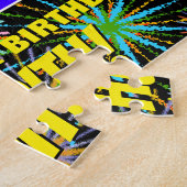 71誕生日:おもしろい、お祝カラフルい花火 ジグソーパズル (側面)