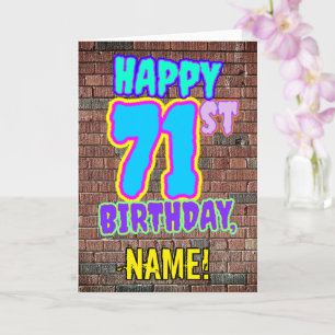 71誕生日-おもしろい、アーバングラフィティインスパイアルック カード