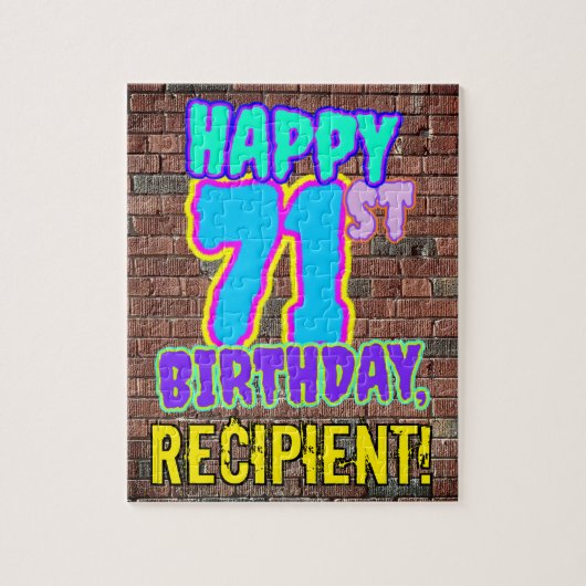 71誕生日~おもしろい、アーバングラフィティインスパイアルック ジグソーパズル (縦)