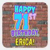 71誕生日-おもしろい、アーバングラフィティインスパイアルック スクエアシール (正面)