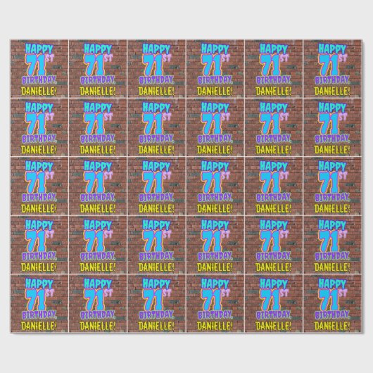 71誕生日:おもしろい、アーバングラフィティインスパイアルック ラッピングペーパー (フラット)