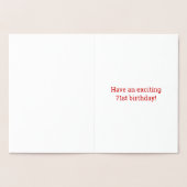 71誕生日:「はっきりした71歳！」 金箔カード 箔カード (内部)