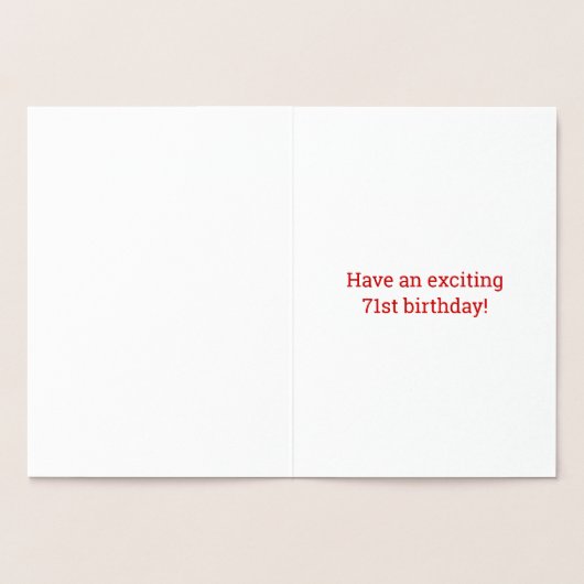 71誕生日:「はっきりした71歳！」 金箔カード 箔カード (内部)