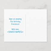 71誕生日:はっきりした,おもしろい,シンプル虹, 71 ポストカード (裏面)