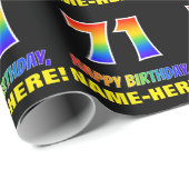 71誕生日:はっきりした,おもしろい,シンプル虹, 71 ラッピングペーパー (ロールコーナー)