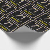 71誕生日:フローラ花数、名前をカスタムする ラッピングペーパー (角)