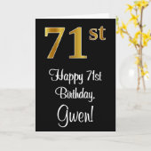 71誕生日~ラグジュアリーエレガントなフェイク金ゴールドルック# カード (黄色い花)