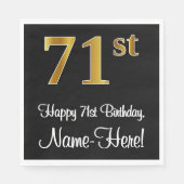 71誕生日~ラグジュアリーエレガントなフェイク金ゴールドルック# スタンダードランチョンナプキン (正面)