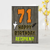 71誕生日:不気味ハロウィーンテーマ、名前をカスタムする カード (黄色い花)