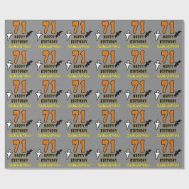 71誕生日:不気味ハロウィーンテーマ、名前をカスタムする ラッピングペーパー