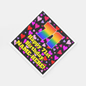 71誕生日:愛するハートパターン、虹# 71 スタンダードランチョンナプキン (角)