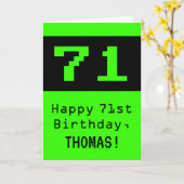 71誕生日:Nerdy /オタク系のスタイル"51"と名前 カード (黄色い花)