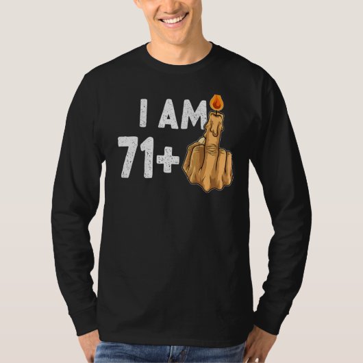 71+1中指72番目の誕生日挑発的 Tシャツ (正面)