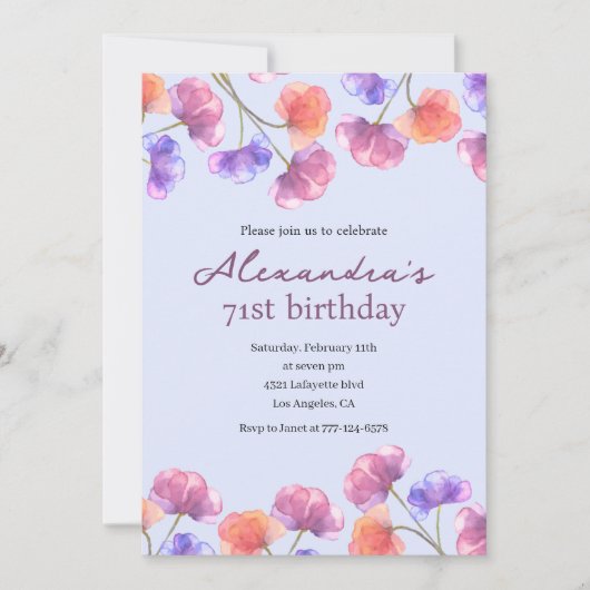 71stエレガント招待状ボホーフローラシック 招待状 (正面)