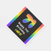 71st Birthday: Rainbow Spectrum # 71, Custom Name スタンダードランチョンナプキン (角)