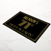 71th Birthday Party —アールデコスタイル「71」 +名前 箔招待状 (回転した状態)