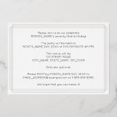 71th Birthday Party —アールデコスタイル「71」 +名前 箔招待状 (裏面)