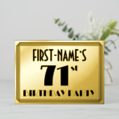 71th Birthday Party —アールデコ検索「71」 +名前 箔招待状 (立ち正面)