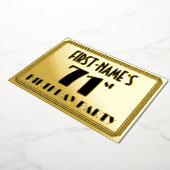 71th Birthday Party —アールデコ検索「71」 +名前 箔招待状 (回転した状態)