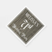 71th Birthday Party — ファンシー Script, フェイク Wood Look スタンダードランチョンナプキン (角)